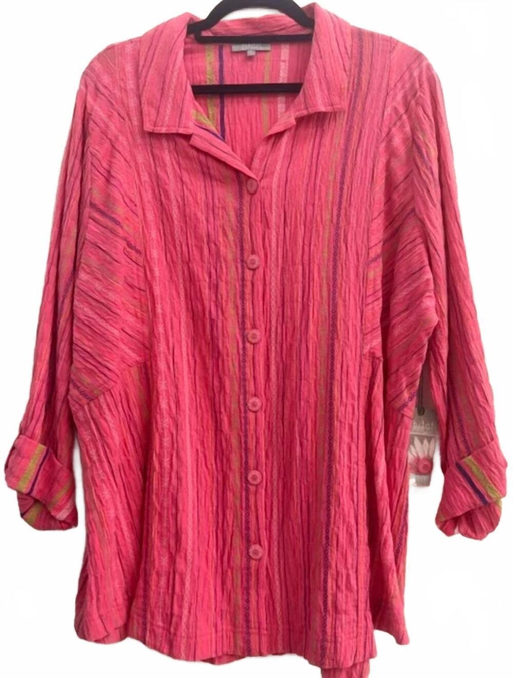 NEW HABITAT women's long-sleeved button-up shirt in pink